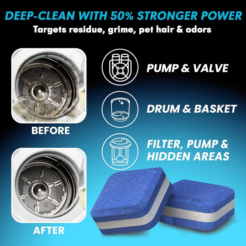 SHIMMERIX Washing Machine Cleaner New Ultra Pro Tablets 50% Stronger Formula for Pet - 28 Pack, HE Front & Top Load, Washer Deep Cleaning, Remove Tough Pet Hair, Odors, Residue & Grime, No Dander Build-up - Image 2